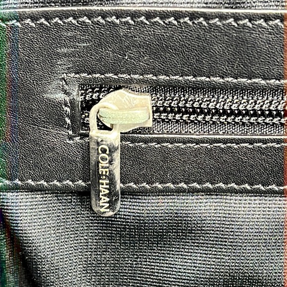 Cole Haan Black Leather Multi-Compartment Briefcase with Strap - Picture 13 of 14